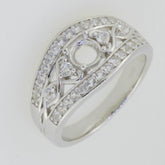 Sterling Silver Semi Mount Ring Setting Round RD 5x5mm White Topaz GTL20324R - Syzjewelry